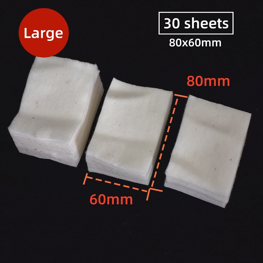 30 sheets Japanese Organic 100% Cotton Soft Pad 80x60mm Unbleached Repacked Cotton