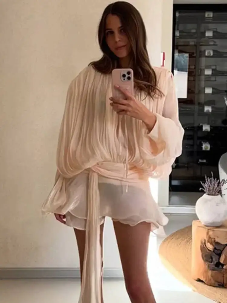 Fasion malha em camadas plissado vestido feminino sexy manga longa rendas até bodycon mini vestidos chique verão noite clube vestido de festa