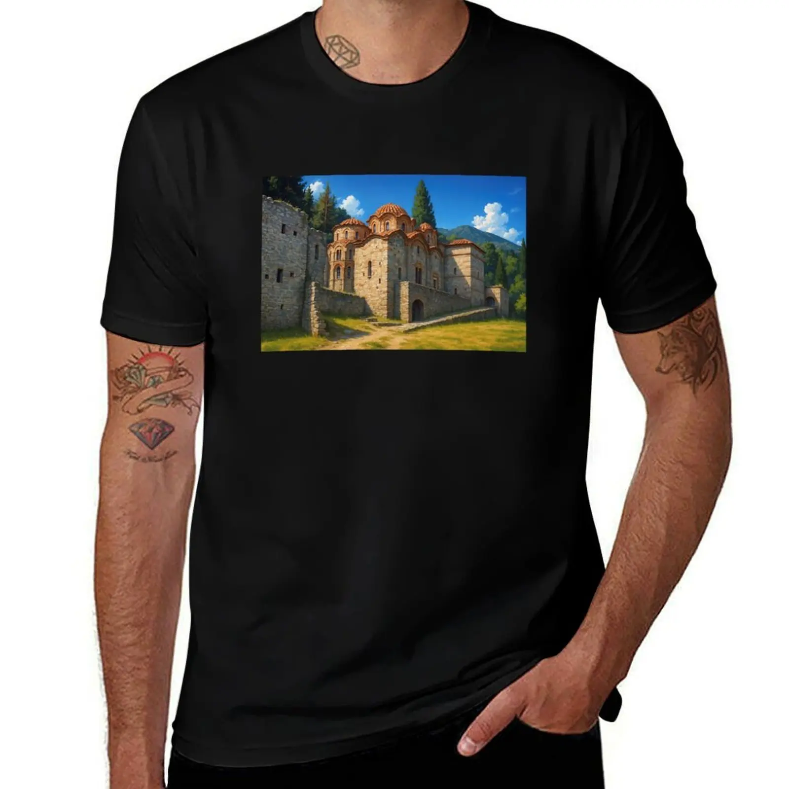 

Church of the Hodegetria in Mystras T-Shirt custom shirt sweat Man t-shirt animal prinfor boys mens designer clothes