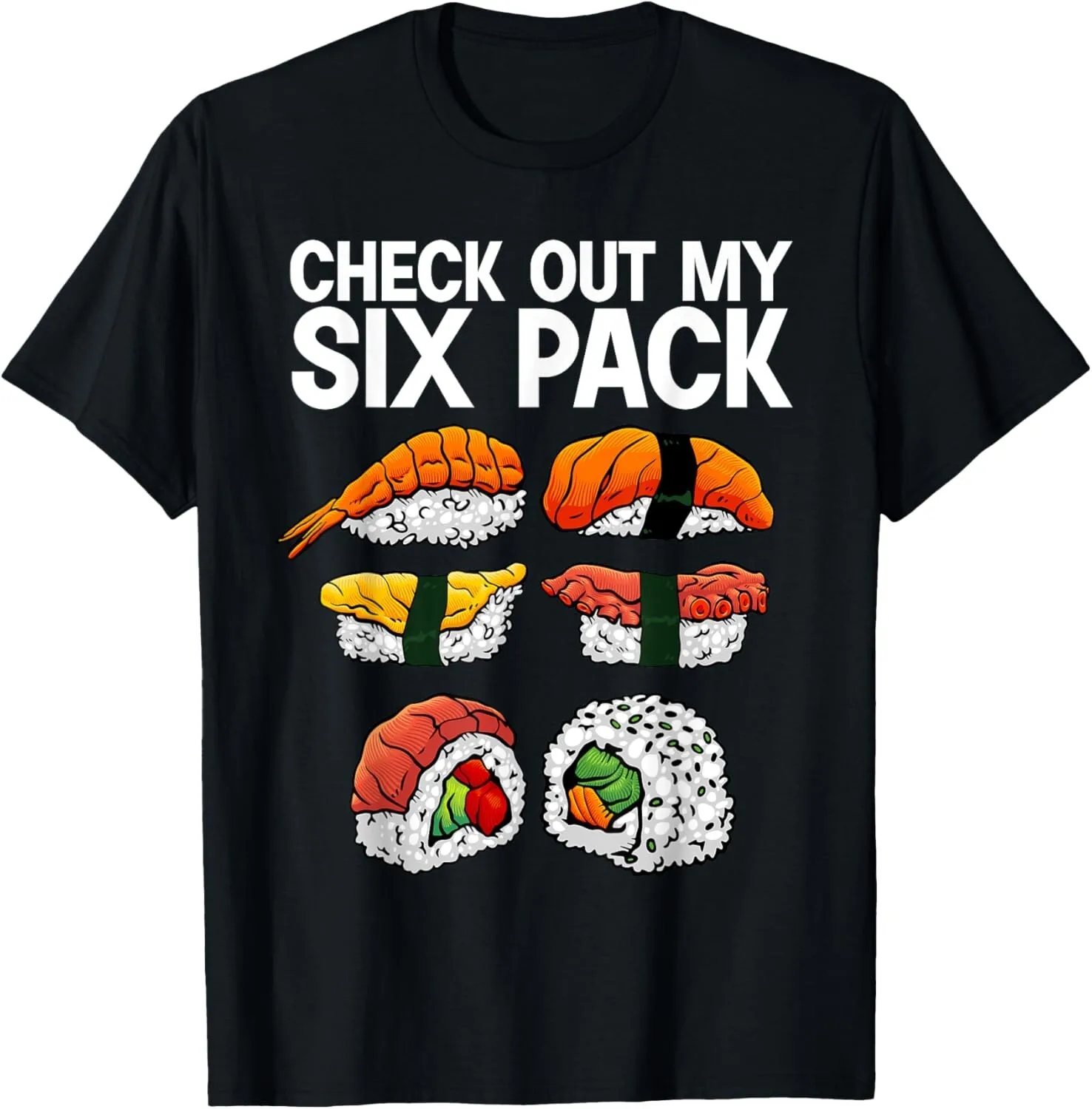 سوشي رائع للرجال والنساء عشاق السلمون السوشي هدية الطعام اليابانية للجنسين تي شيرت كاجوال قطن جرافيك تي شيرت ملابس الشارع