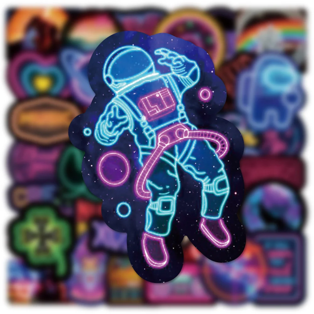 10/30/50pcs Neon Cartoon Graffiti Aufkleber Geschenke trend ige Dekoration Laptop wasserdicht Aufkleber Fahrrad Skateboard Gitarre Großhandel