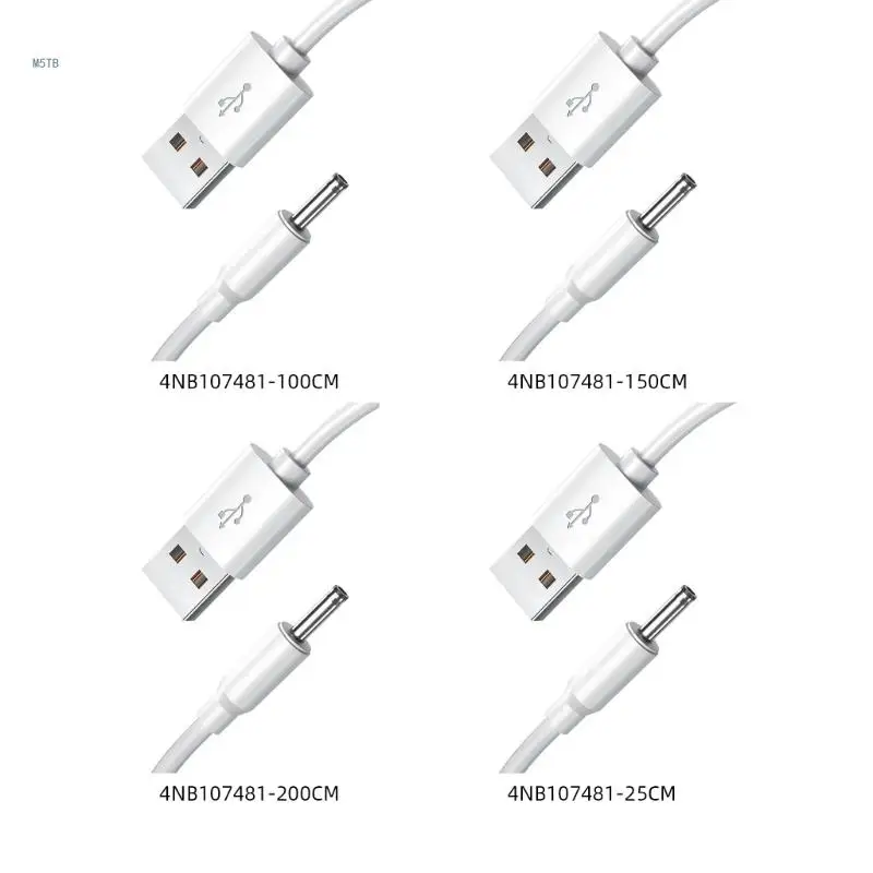 Round Hole Head Charging Wire USB to Dc3.5mm Data Cable for Facial Cleanser Fan Dropship