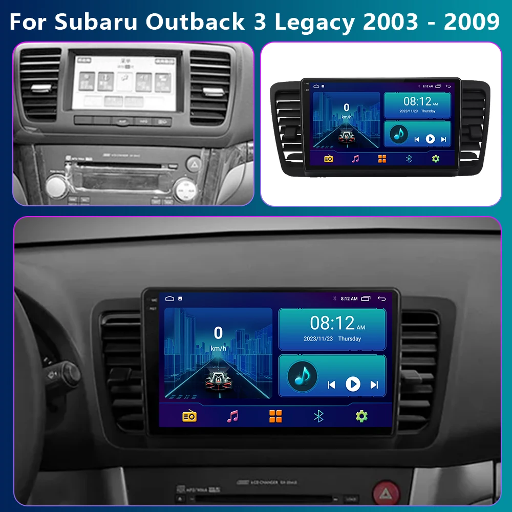 2K Android 13 For Subaru Outback 3 Legacy 4 2003-2009 Android Auto Car Radio Multimedia Video Player GPS Stereo CarPlay 4G QLED