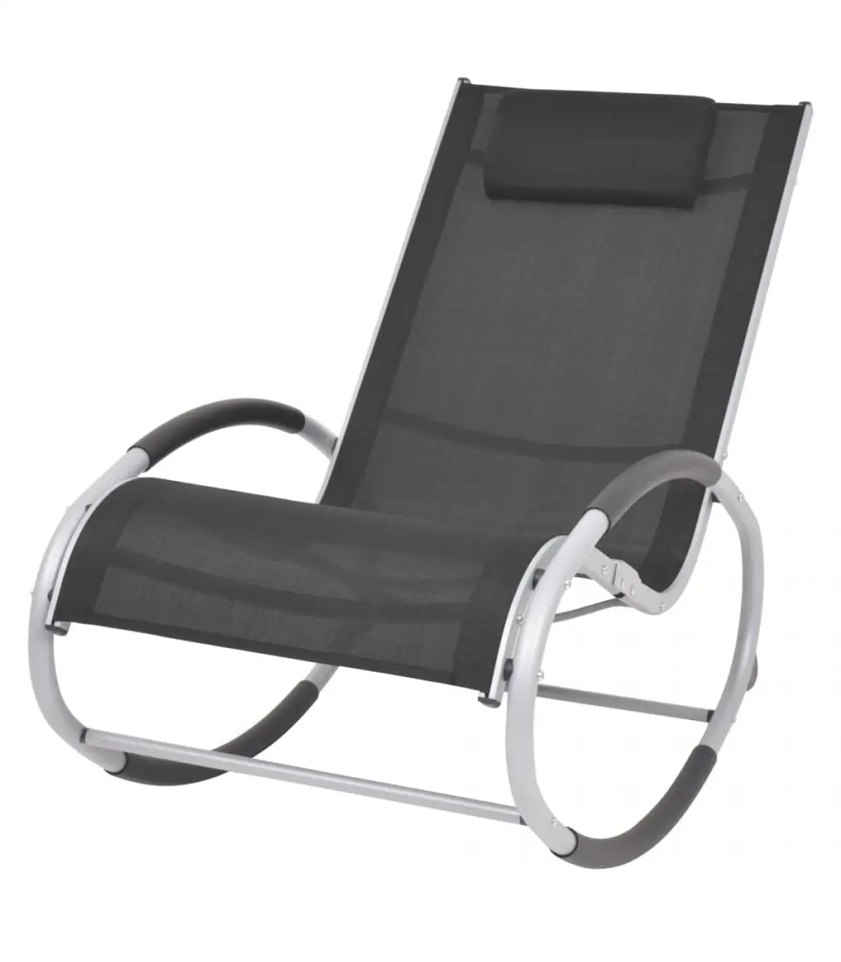 Black textilene Garden rocking chair