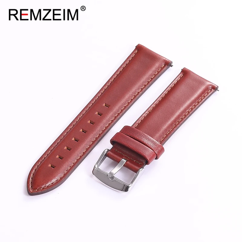 

Woman Man High Quality Leather Watch Strap 18mm 20mm 22mm Quick Release Smartwatch Band Black Brown Retro Wrist Bracelets
