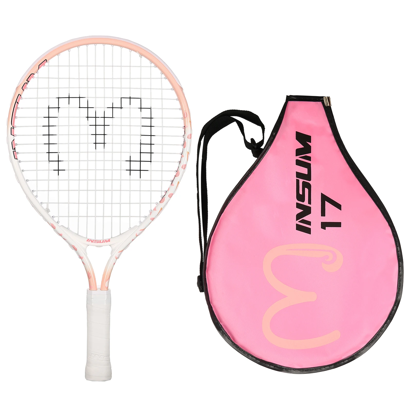 INSUM 17 inches Kids Tennis Racket for Beginner Junior with Cover Bag Multi-Color & Size Tennis Racquet for Aged 2-3