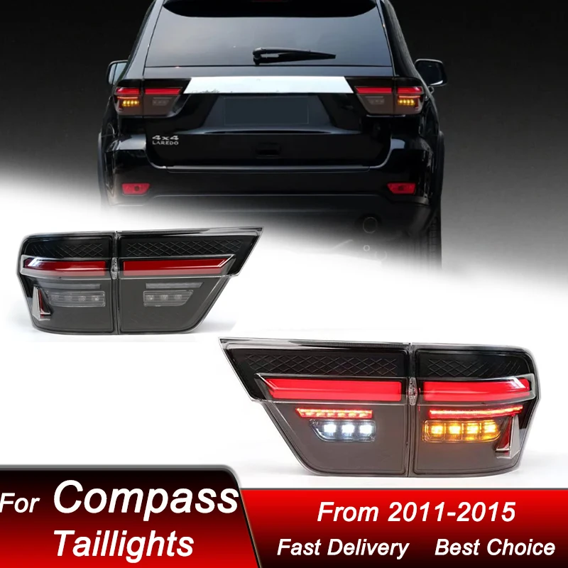 

Автомобильные светодиодные задние фонари для Jeep Compass 11-15 Grand Cherokee, новый стиль, светодиодный задний фонарь, динамический указатель поворота, задний фонарь в сборе