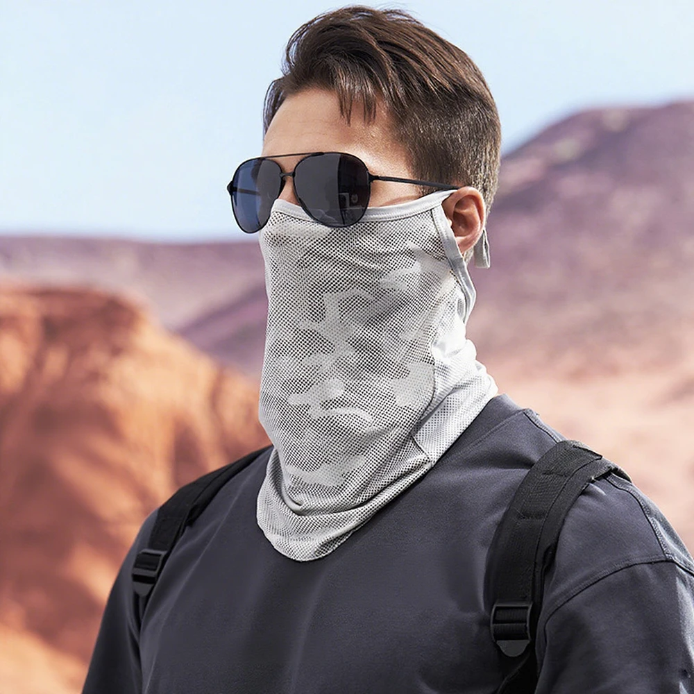 

Ultraviolet Protection Ear And Neck Cover Breathable Bike Mask Daily Windproof Dustproof Solid Color Motorcycle Scarf Ice Silk