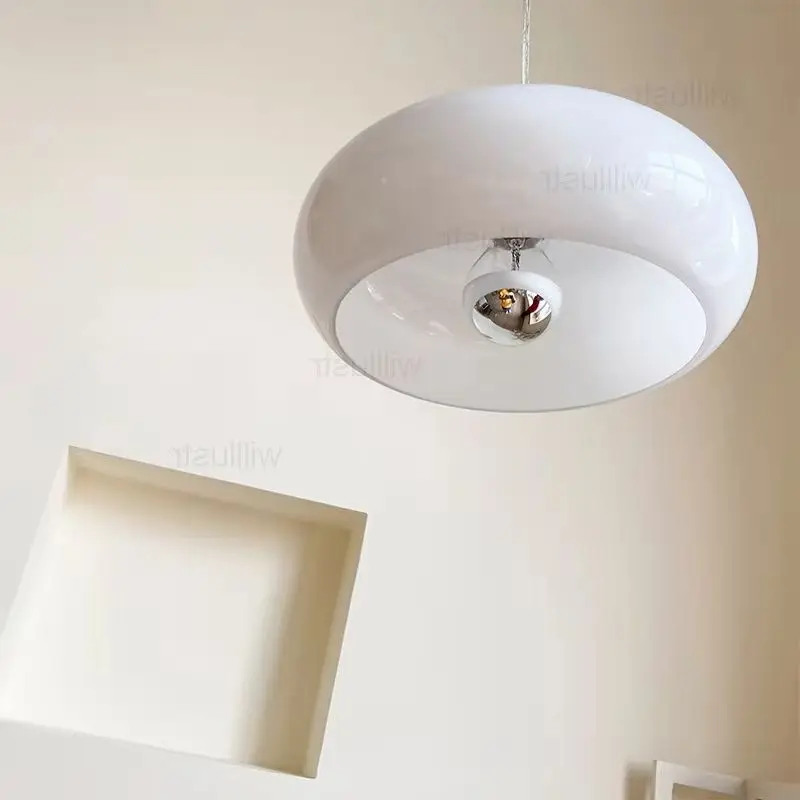 

Vintage Bauhaus Glass Pendant Light White Tawny Suspension Lamp Home Bedroom Hotel Shop Mall Bar Cafe Ceiling Hanging Lighting