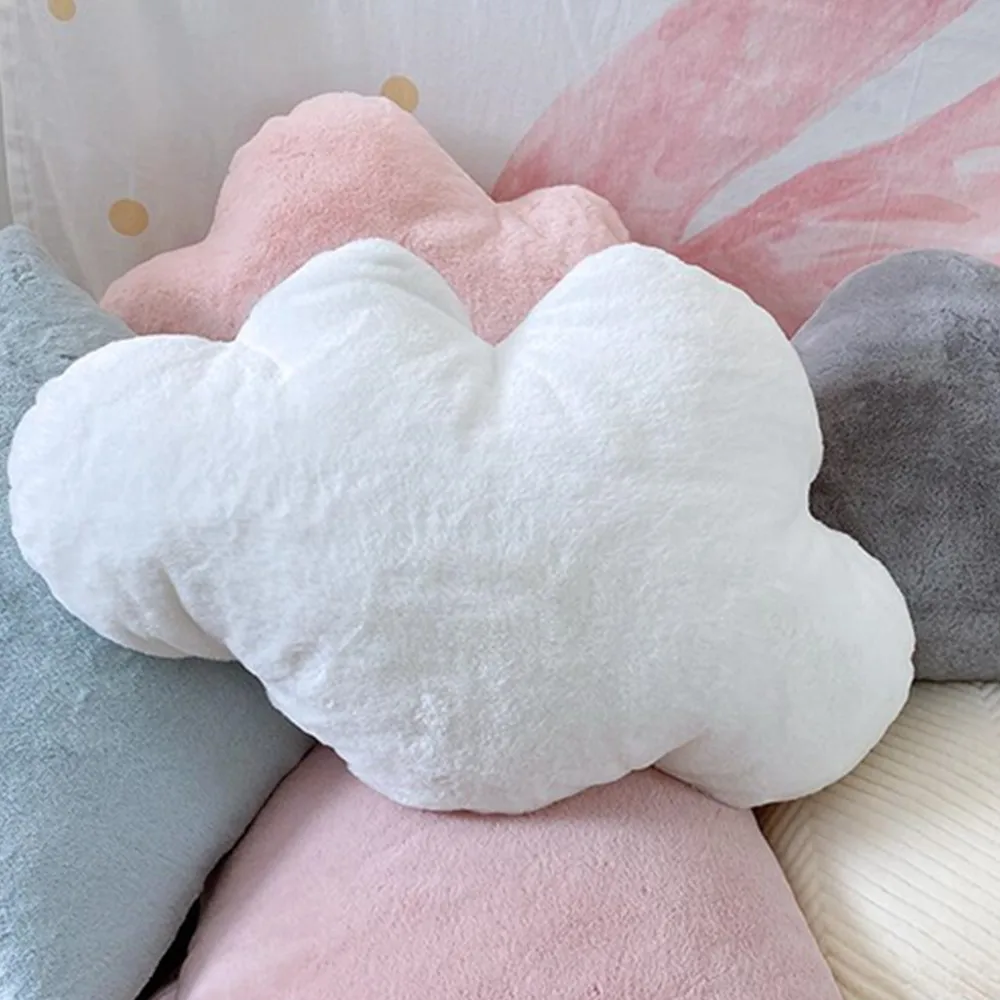 

New Ins Cloud Plush Pillow Soft Love Heart Cushion Cloud Stuffed Plush Rabbit Hair Toys For Children Baby Kids Pillow Girl Gift