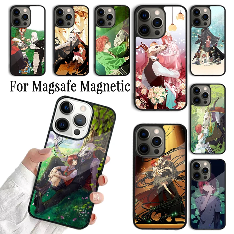 Funda para Teléfono con Diseño de Anime Ancient Magus Bride para iPhone 17, AIR 16, 15, 14, 13, 12, 11 Pro Max Plus, Carcasa Magnética Inalámbrica Magsafe