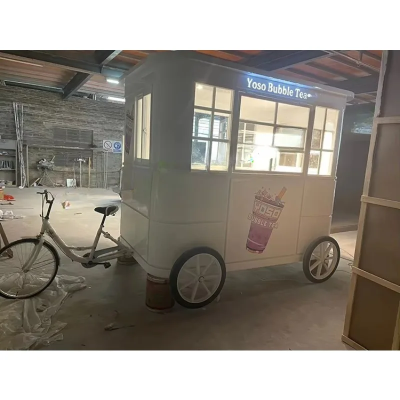 Bike Food Cart Other Snack Machines Food Kiosk Outdoor Food Trucks Trailer Kiosk Crepe Cart for Sale