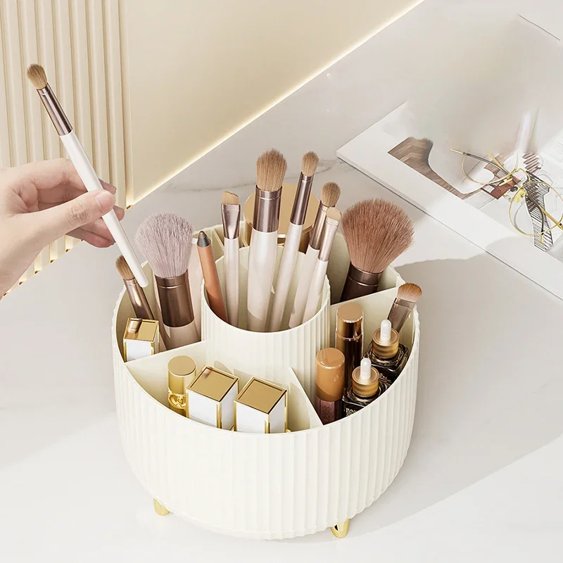 360° Rotating Makeup Tool Storage Box Desktop Organizer Cosmetic Brushes Holder Lipstick Eyebrow Pencil Holder Jewelry Container view 4