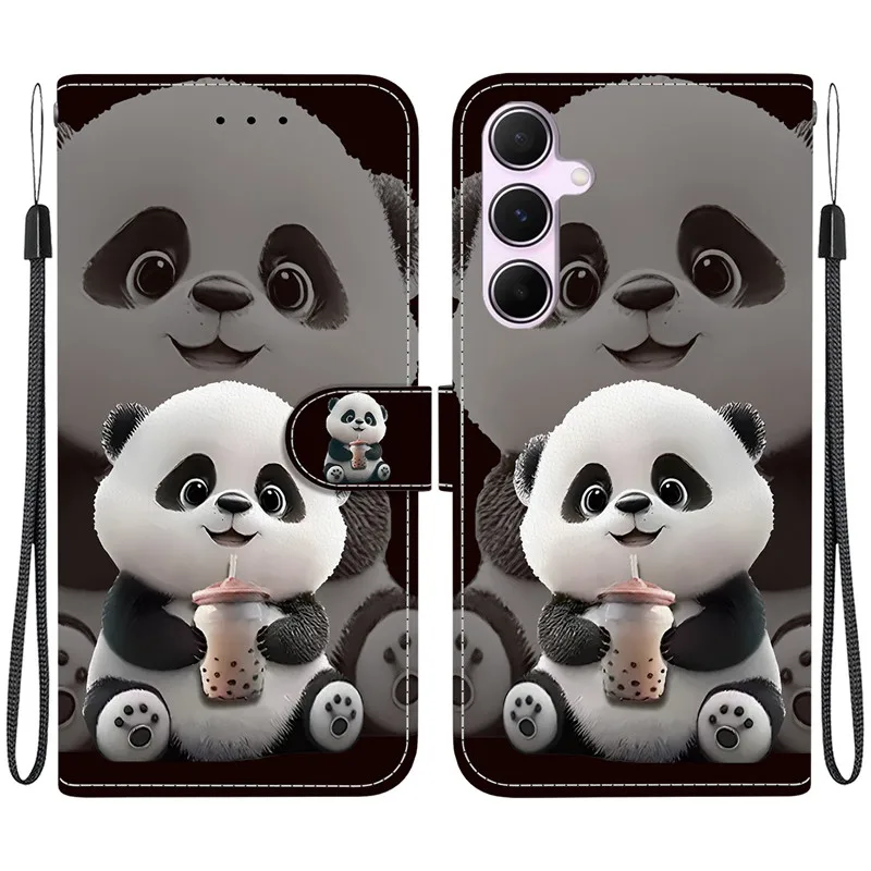 Eleganckie, kolorowe etui na telefon z motywem kwiatowym do Samsung Galaxy A15 A05 A25E SC-53F A35 A25 A55 5G, magnetyczne, skórzane etui z klapką, urocze. — zdjęcie produktu 6