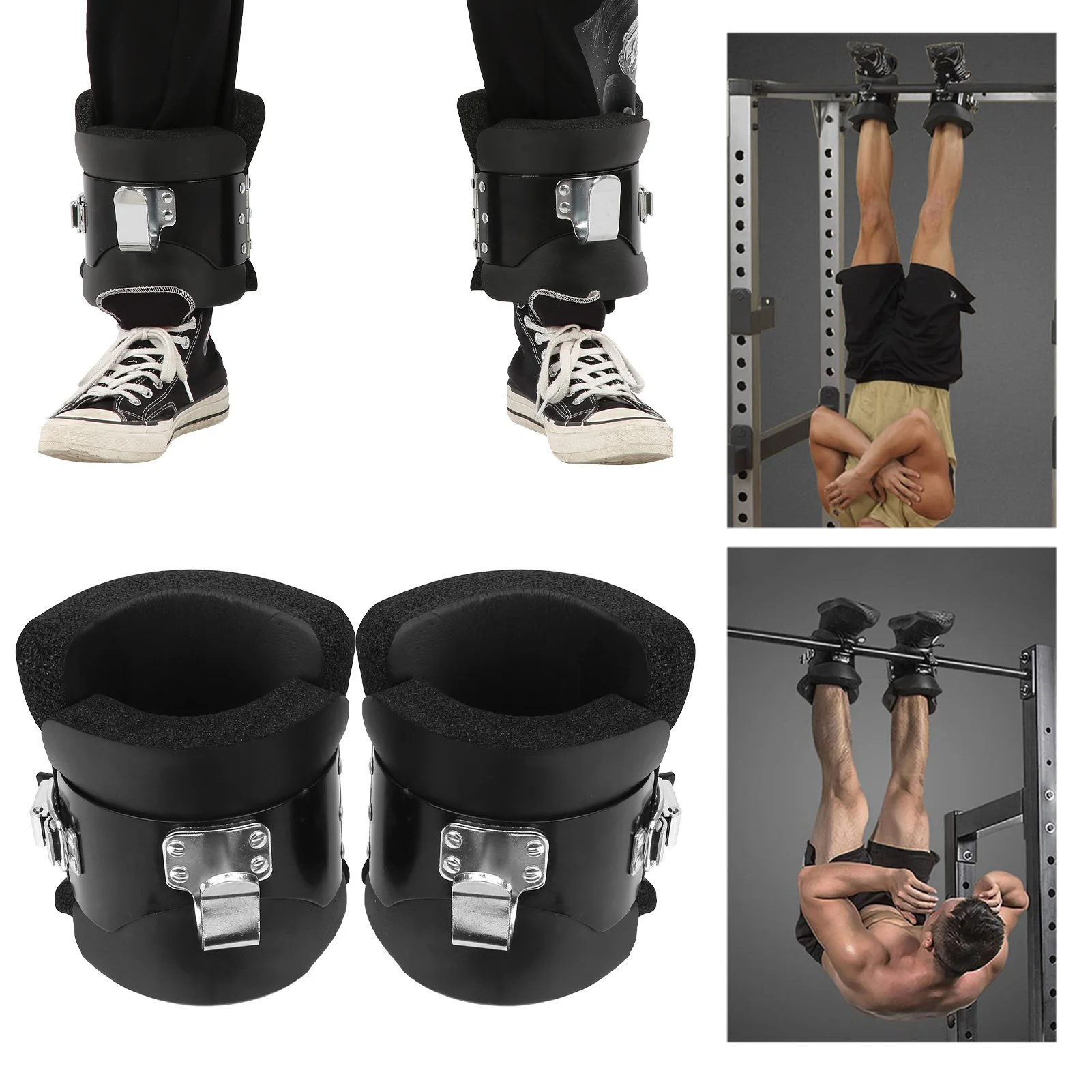 

Pair of Hanging Pull Up Boots Anti- Inversion Hang Up Boots for Home Gym Fitness Neck Back Pain Relief Upside Down Shoes