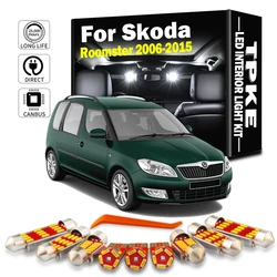 TPKE 11Pcs LED Interior Map Dome Light Kit For Skoda Roomster 2006-2010 2011 2012 2013 2014 2015 Car Accessories Canbus No Error