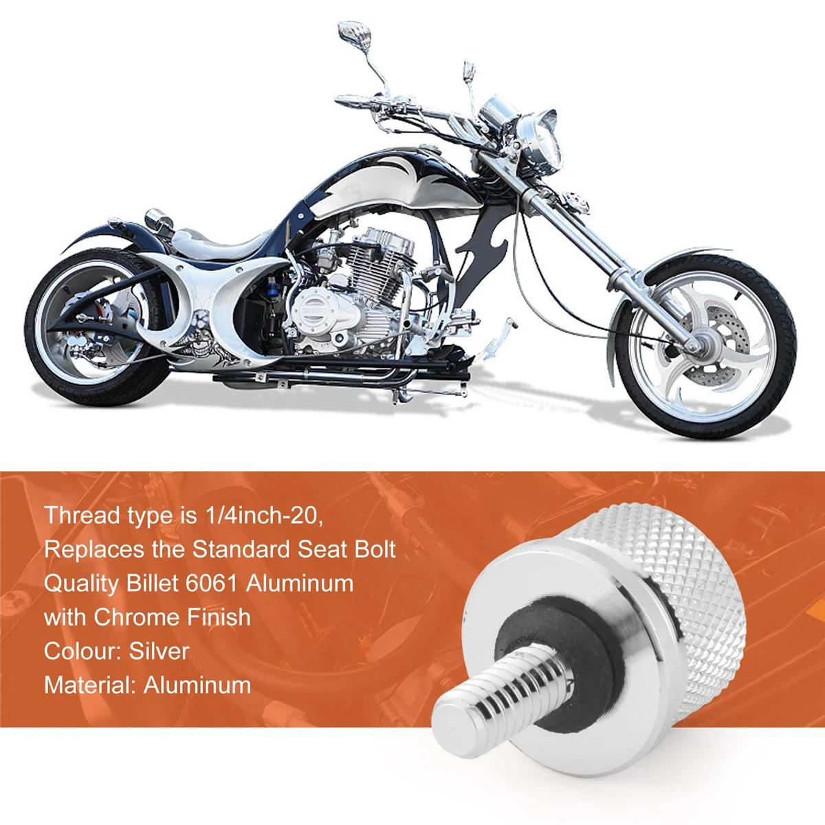 Chrome Billet Aluminum Seat Bolt Screw Cap for Harley Davidson