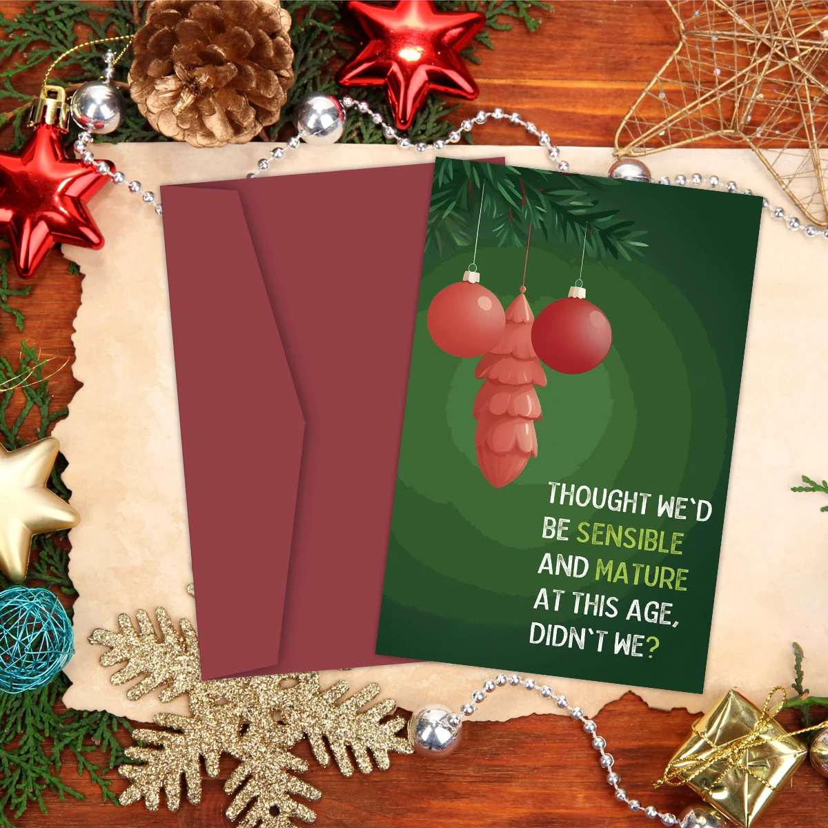 1pc Hilarious Christmas Cards with Envelope,Holiday Gift Cards for Family,Friends,Husband,Funny Christmas Greeting Card for Him