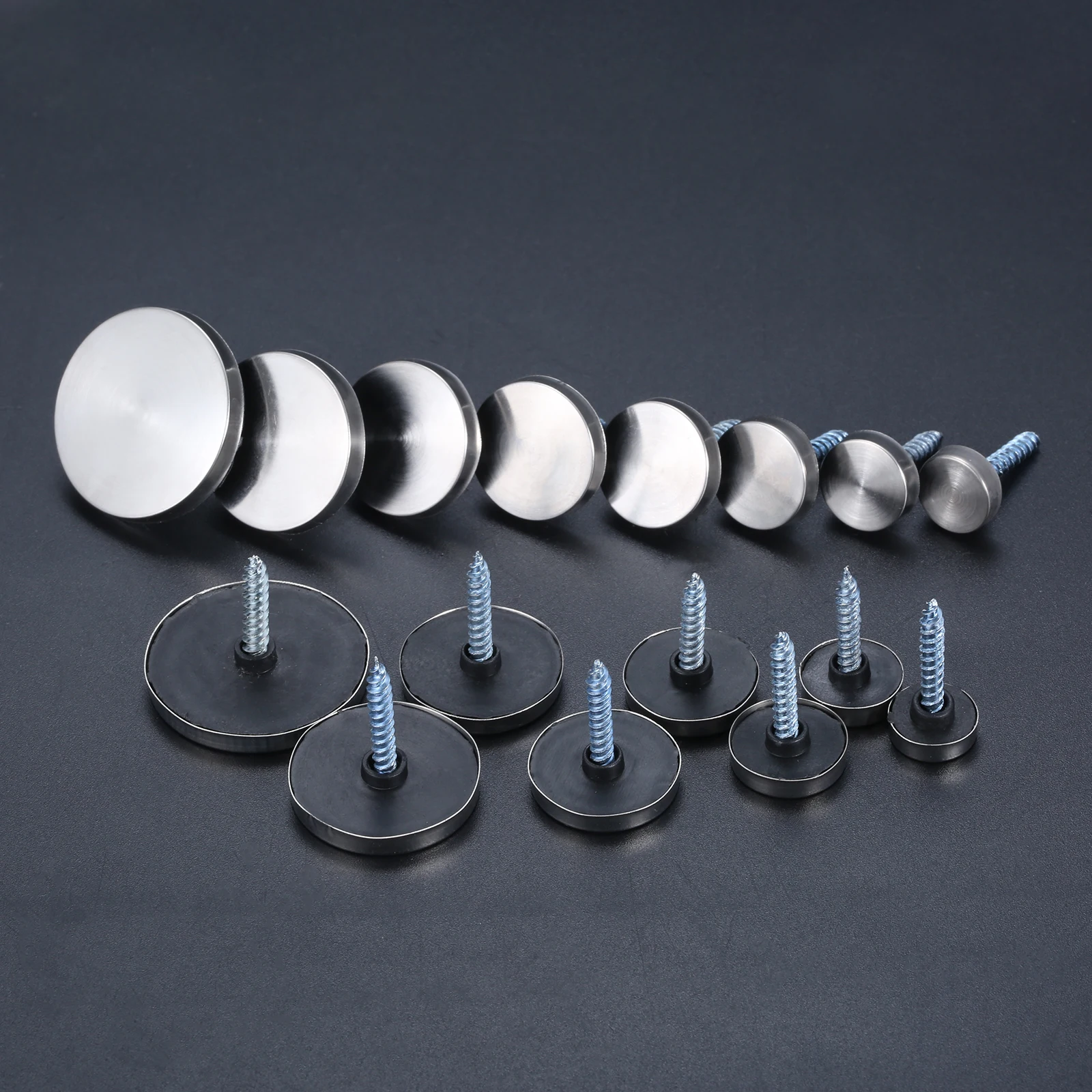 80/40sets Mirror Screw Stainless Steel Silver Decor Cover Flat Head Cap Nail Glass Tea/Coffee Table 12/14/16/18/20/22/25/30mm