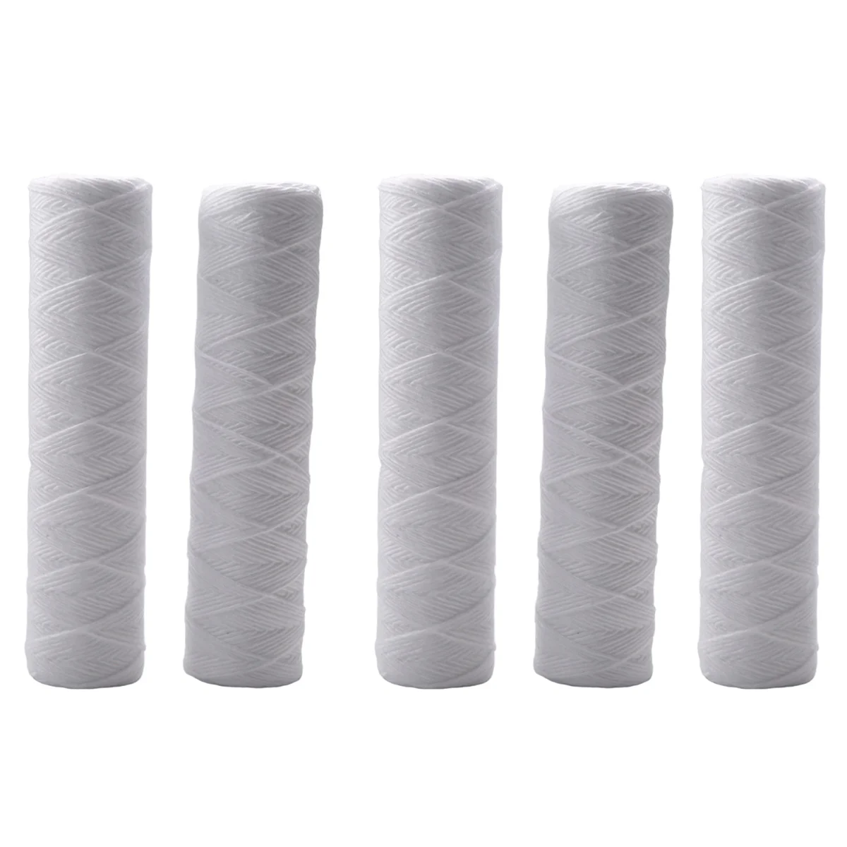 5 Micrometre 10 x 2.5 Inch String Wound Sediment Water Filter Cartridge Whole House Sediment Filtration, Universal Replacement