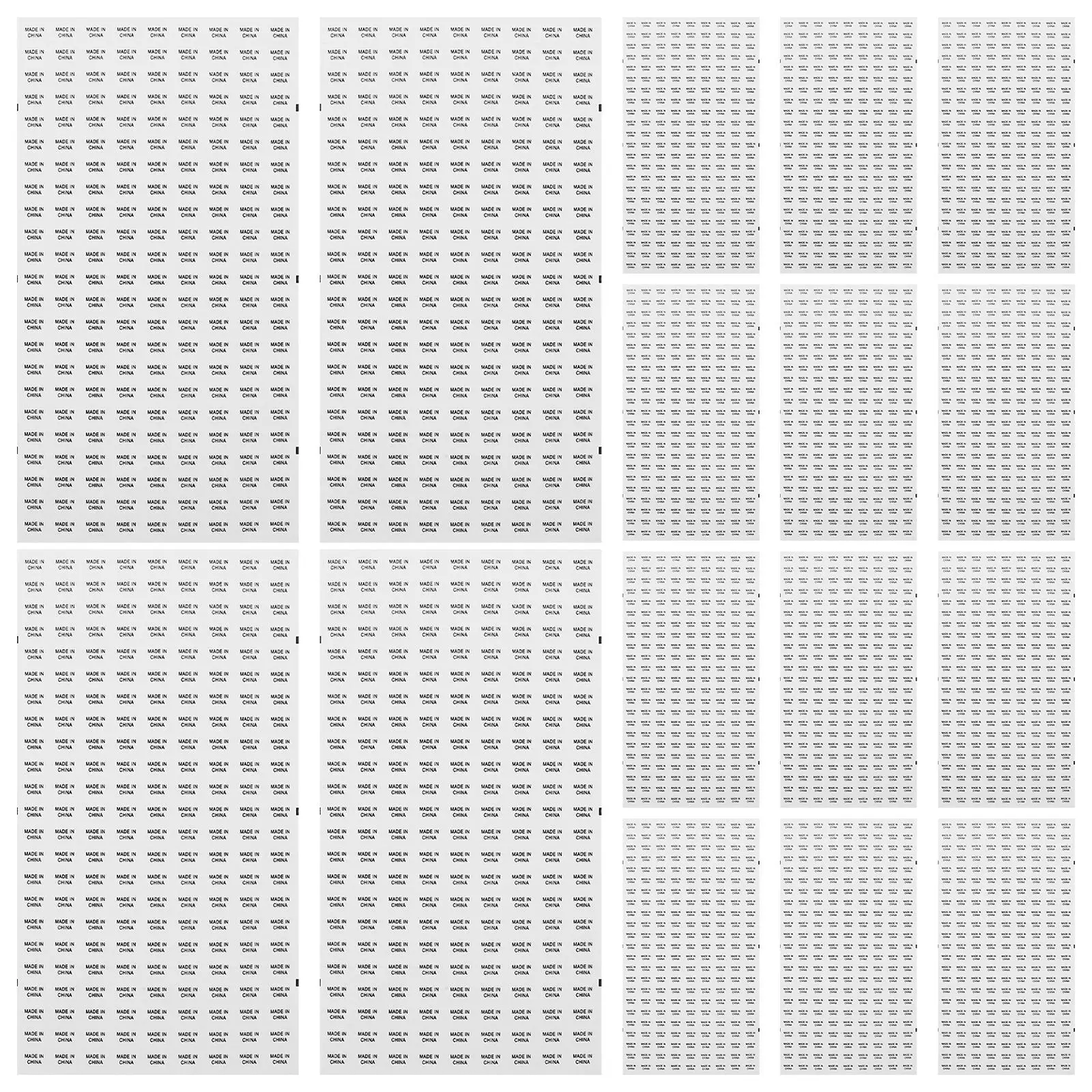 

14440 Pcs White Background Black Stickers Waterproof Self Adhesive Made in China Labels Package Import Marking Folder Tag