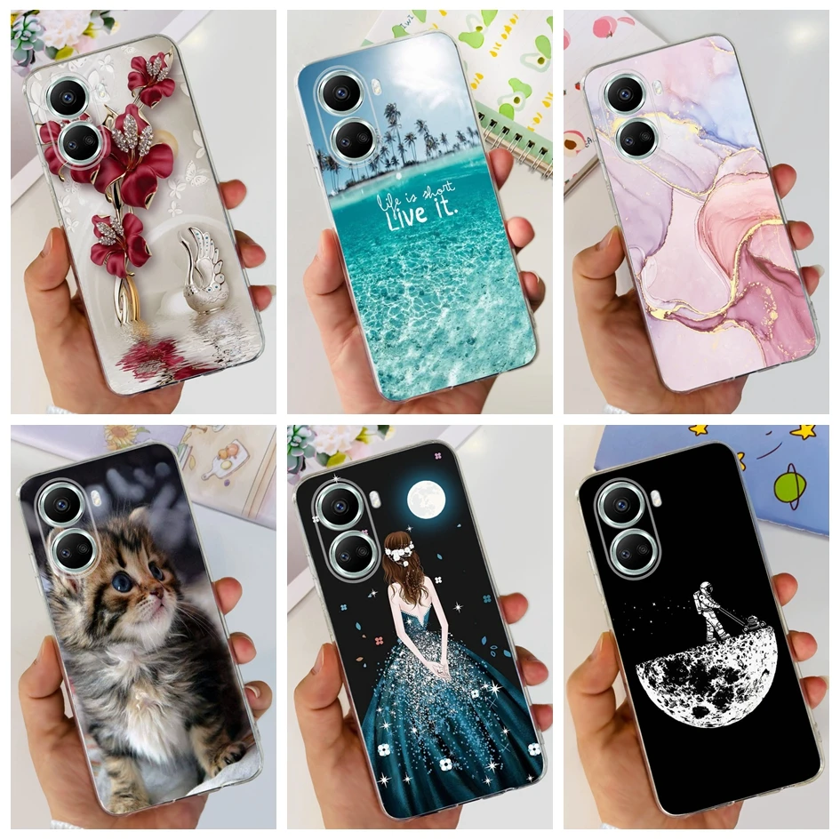 For Huawei Nova 10 SE 2022 Case Popular Flower Cartoon Clear Soft Silicone Bumper Phone Cover For Huawei Nova 10SE BNE-LX1 Funda