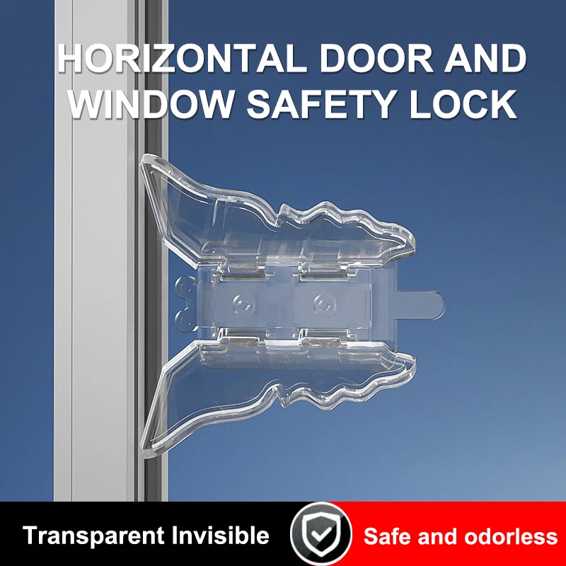 10 個窓ロック自己粘着跡のない接着剤蝶形強力な粘着力強力な貼り付けベビーケアスライドドアストッパー