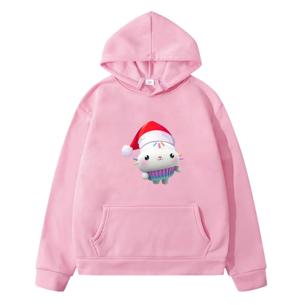 Gabbys Dollhouse Merry Christmas Cat Children Hoodies Cartoon Autumn/Winter Warm Long Sleeve Boys Girls Fleece Sweatshirts Cute