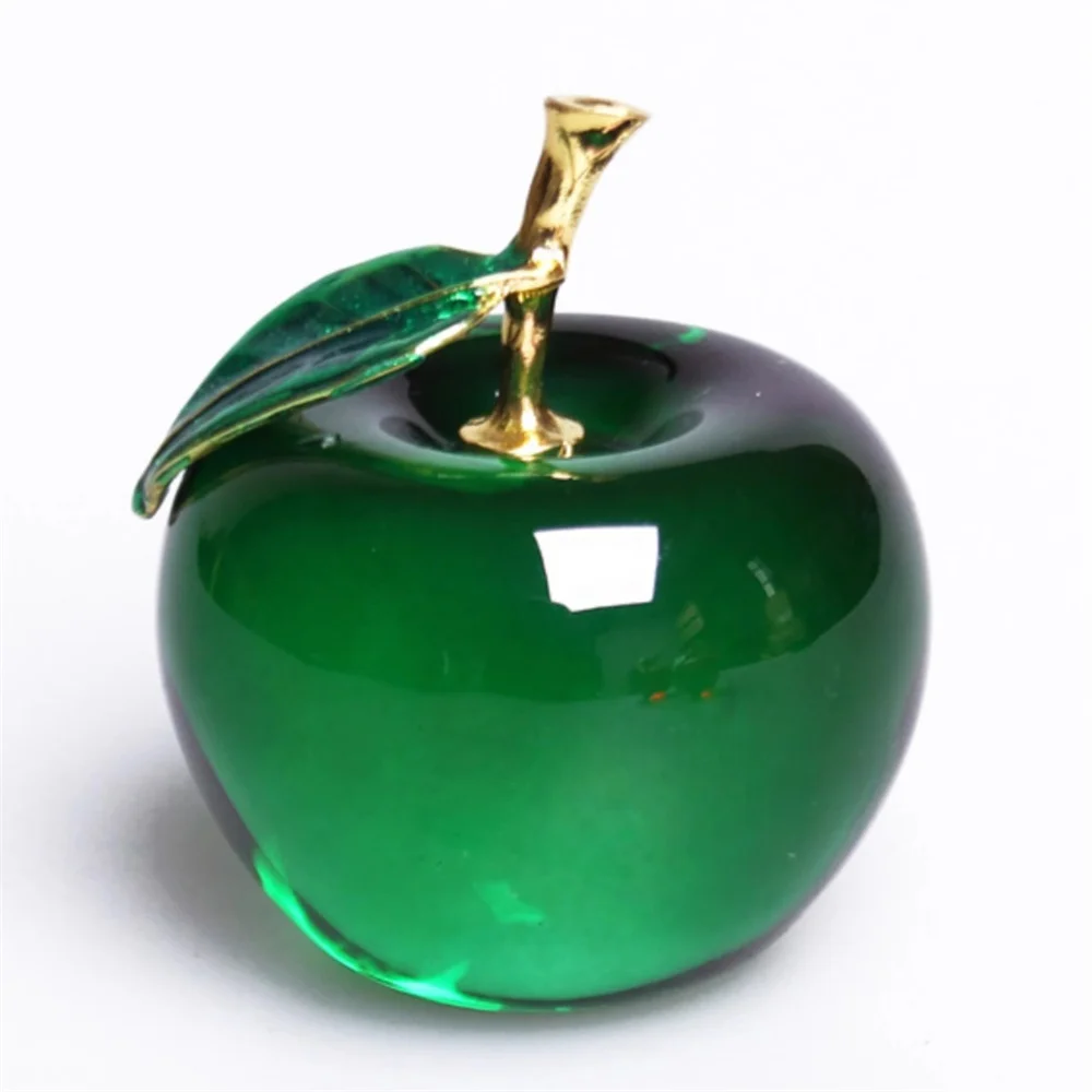 Apple Ornaments Coloured Glaze Decoration Glass Home Decoration Crystal Quartz Purple Red Pink Yellow Fun Apple Gift Souvenir - Image 5