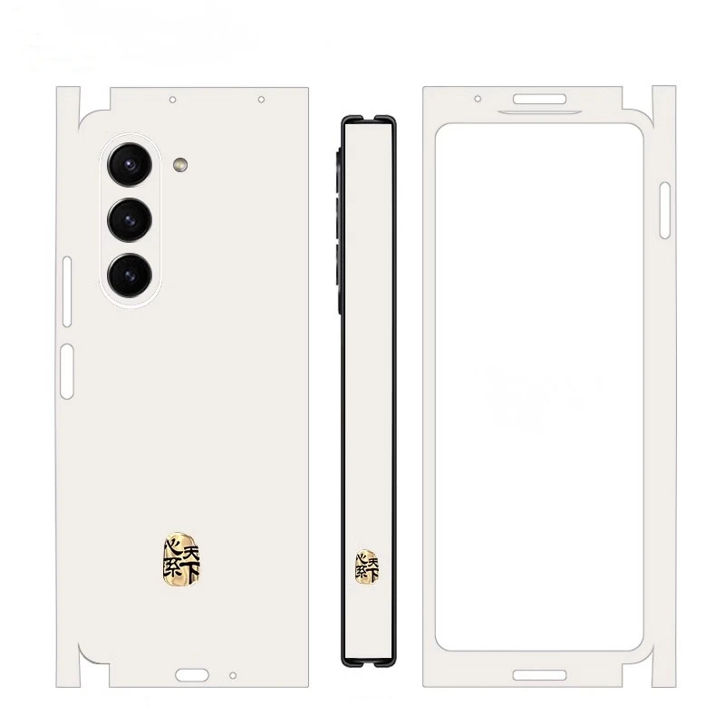 Plain Color Sticker For Samsung Galaxy Z Fold5 4 3 75G Back Screen Protector Hing Side Skin Protective Film Fold4