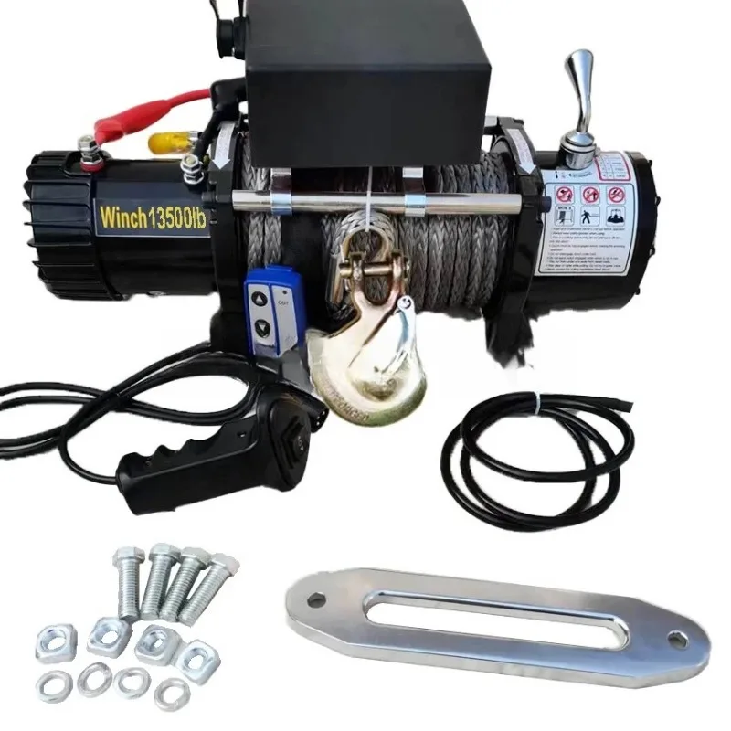 13500LBS 12V/24V Electric Winch with Remote Control for Car Trailer Ropes Towing Strap ATV Truck Off Road
