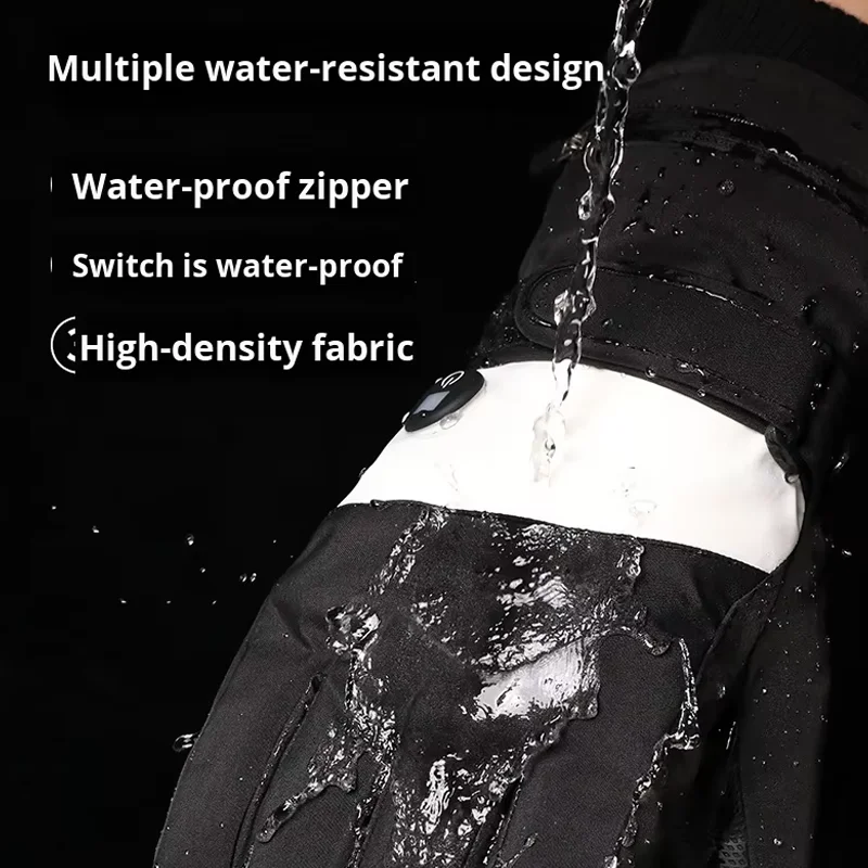 

2026Спортивные перезаряжаемые электрические лыжные перчатки для сноубординга для взрослых, водонепроницаемые термозимние перчатки с подогревом и разделенными пальцами для катания на лыжах