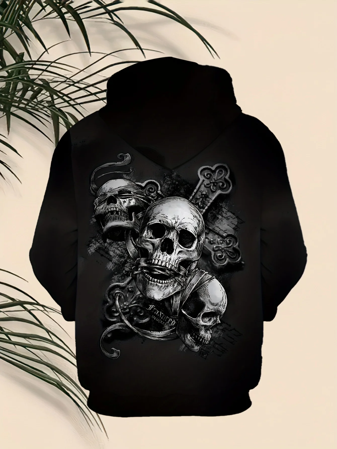 الرجال الموضة عادية هوديي ثلاثية الأبعاد الجمجمة طباعة نمط هوديي بأكمام طويلة البلوز الخريف والشتاء بلوزات Harajuku