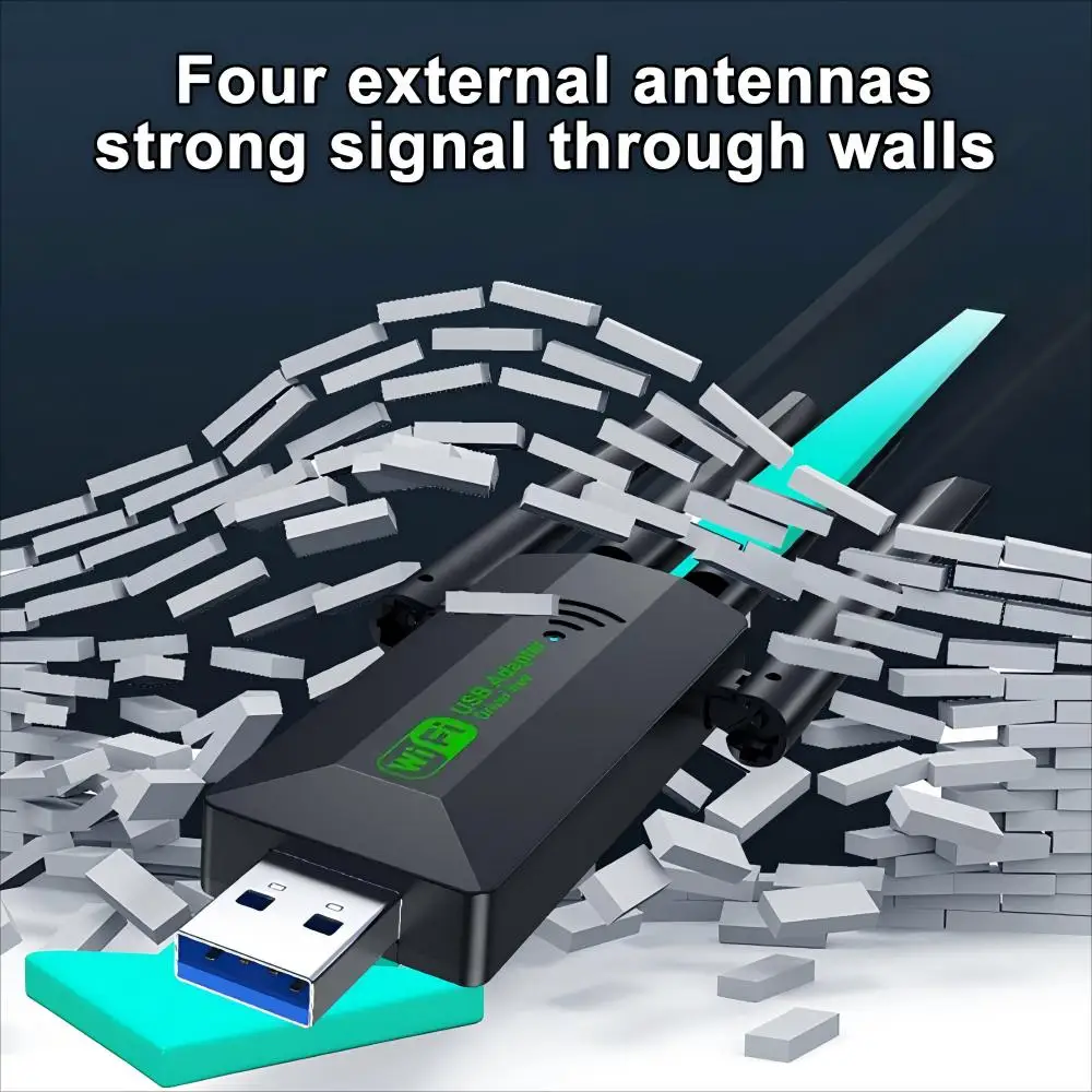 

Оригинальный адаптер USB 3.0 WiFi 6 (802.11AX) — 4 антенны, двухдиапазонный, 1200 Мбит/с, 2,4 ГБ/5 ГГц для Windows 10/11