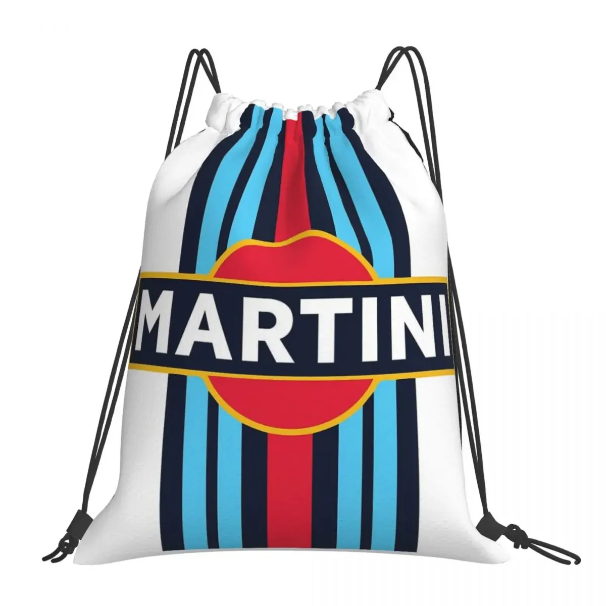 

Martini Racing Backpacks Fashion Portable Drawstring Bags Drawstring Bundle Pocket Sports Bag BookBag For Man Woman School