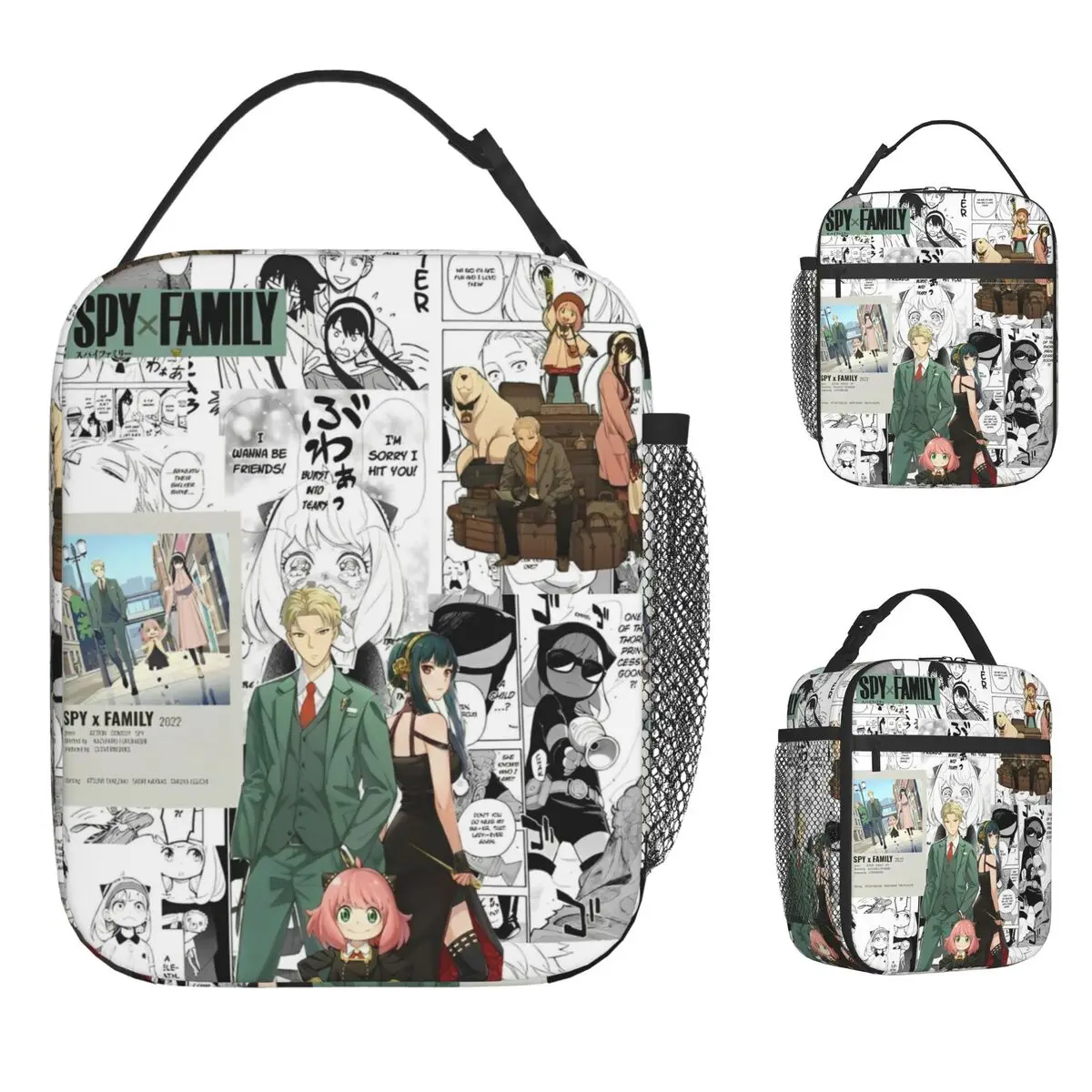 

Spy X Family Anya Bond Мультфильм Аниме Сумка для обеда Портативная коробка для завтрака на молнии Женская сумка-холодильник для пикника Водонепроницаемые термосумки для обеда