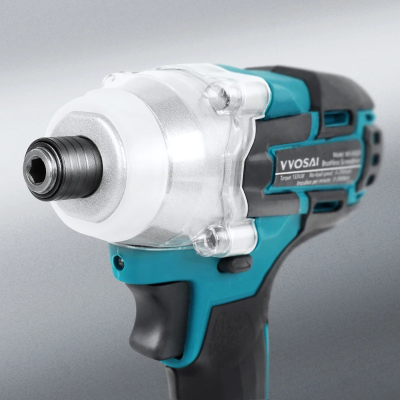 VVOSAI 20V Cordless Electric Screwdriver Torque 155NM Brushless Impact Wrench Rechargable Drill Driver+ LED Light