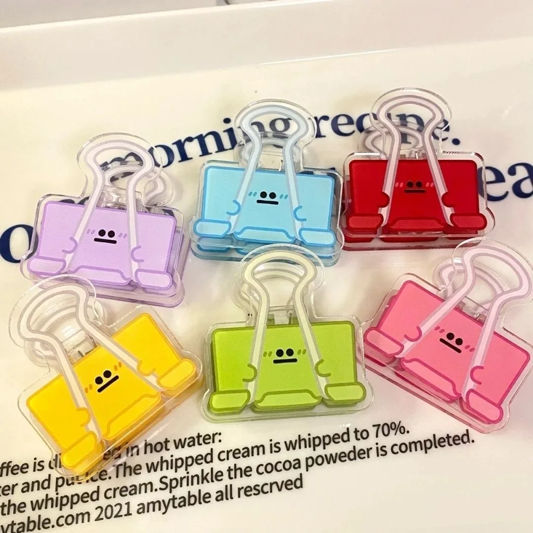

5pcs Color Cartoon Acrylic Tail Clip, Office Stationery, Document Ticket Clip, Manual Ledger Clip,Easy To Carry,Clipped Anywhere