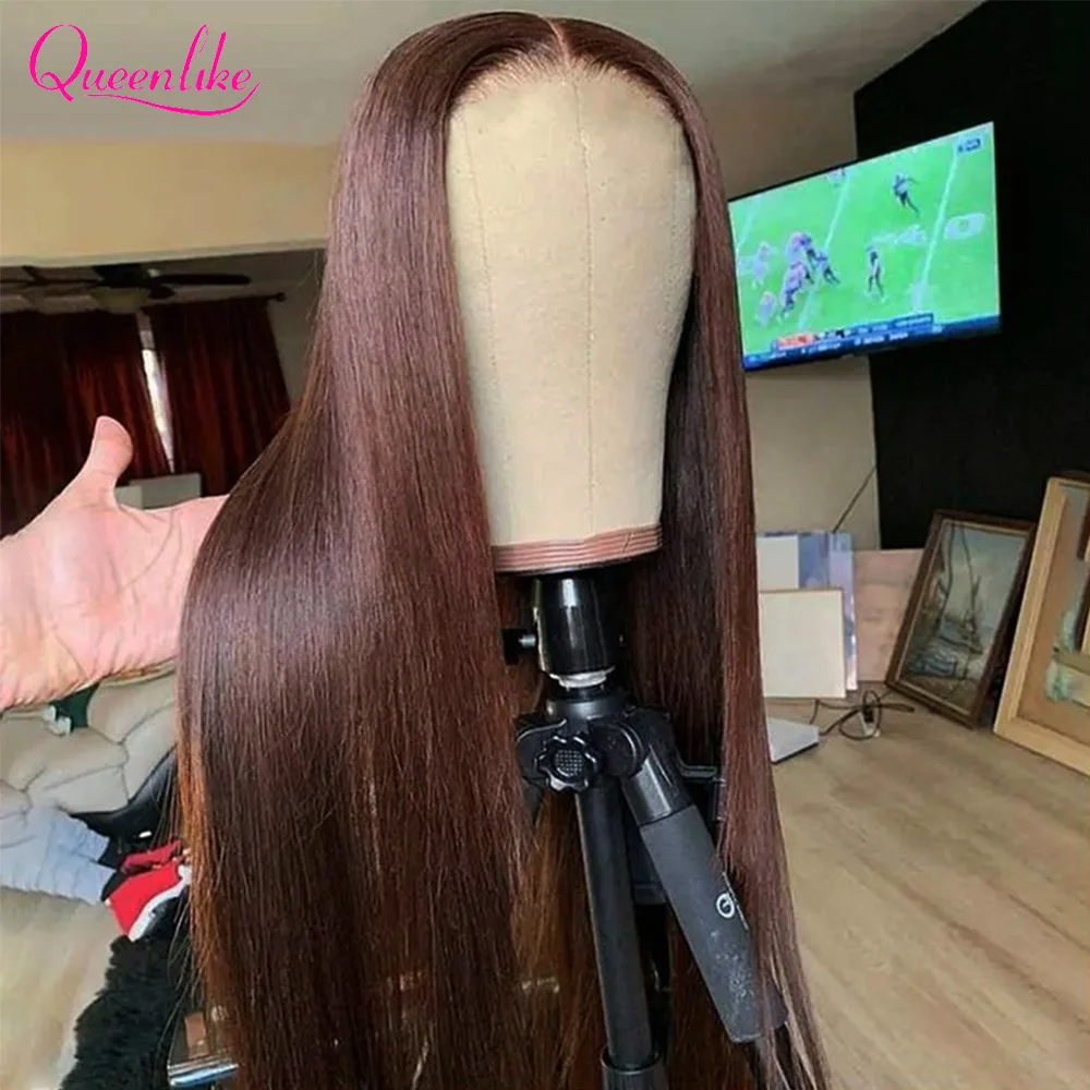 

30inch Chocolate Brown 13x6 Straight Lace Front Wig Human Hair 32 34 36inch Long Ginger Orange Colored Human Hair Wigs for Women