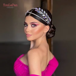 YouLaPan Bride Colorful AB Rhinestone Hair Hoop Handmade Wedding Sparkly Headband Hair Accessories Women Bling Headwear HP642