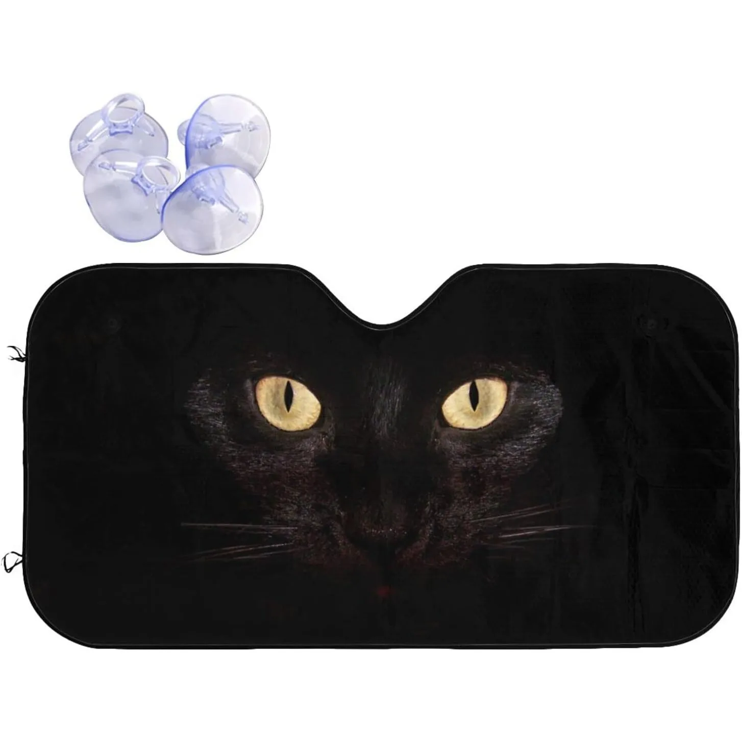 

Black Cat Eyes Windshield Sunshade for Car SUV Truck Foldable Uv Ray Reflector Front Window Sun Shade Visor Shield Cover