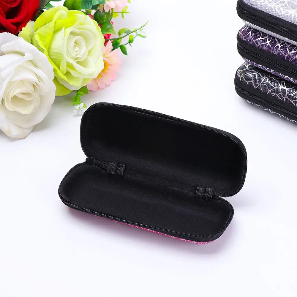 Glasses Box Zipper Stripe Unisex Sunglasses Protection Case Portable Containers random color Eyewear Protector Portable