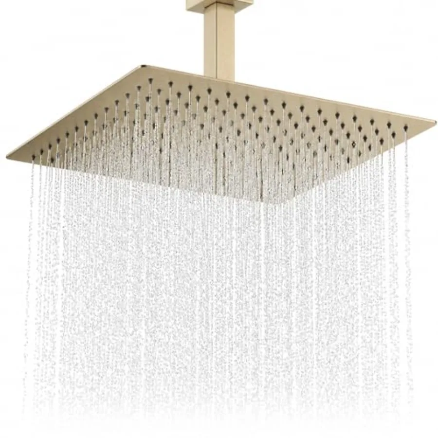 

Rainfall Shower Head, 16 Inch Ceiling Mount Shower Head, Extra Large Stainless Steel Shower Head, Ultra Thin Waterfall Showerhe