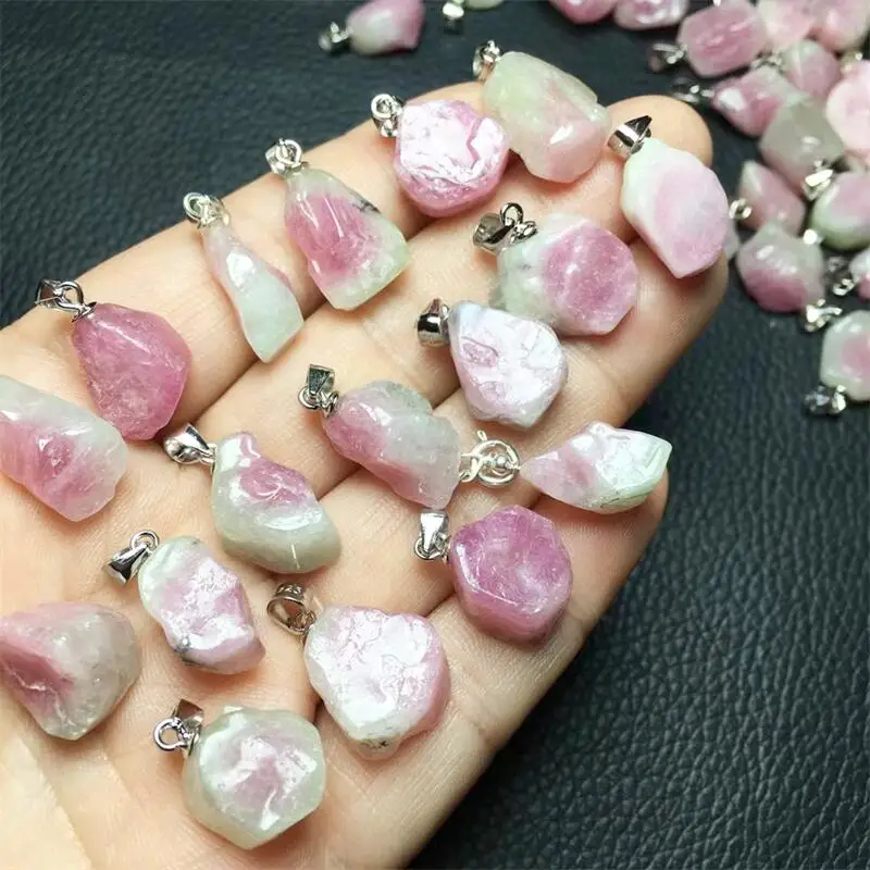 

Natural Pink Watermelon Tourmaline Pendant Healing Crystal DIY Necklace Fashion Classic Women Jewelry Accessories Exquisite 1pcs