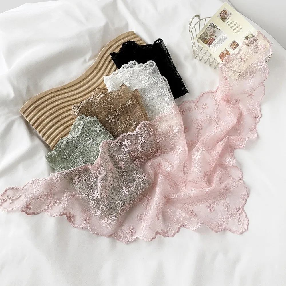 

Универсальный элегантный шелковый шарф с ретро-цветочным узором, кружевной шарф, дышащий однотонный шарф-бандана для женщин