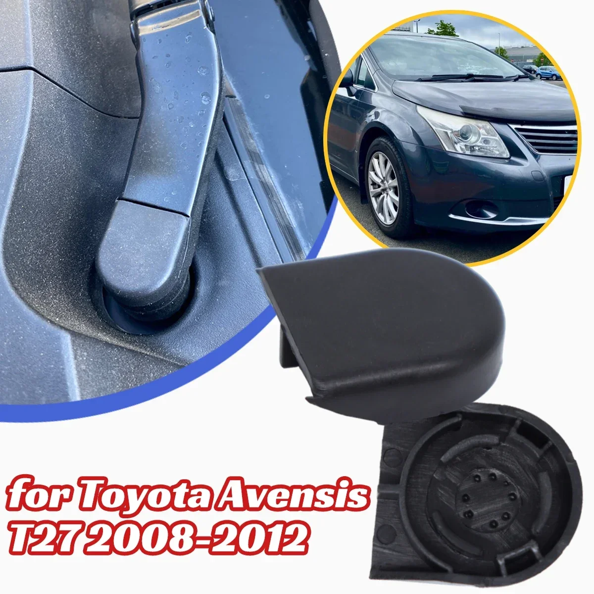 2/4pcs for Toyota Avensis T27 2008-2012 Front Windshield Washer Wiper Arm Nut Cover Head Cap Bolt Lids Windscreen Parts Auto Car