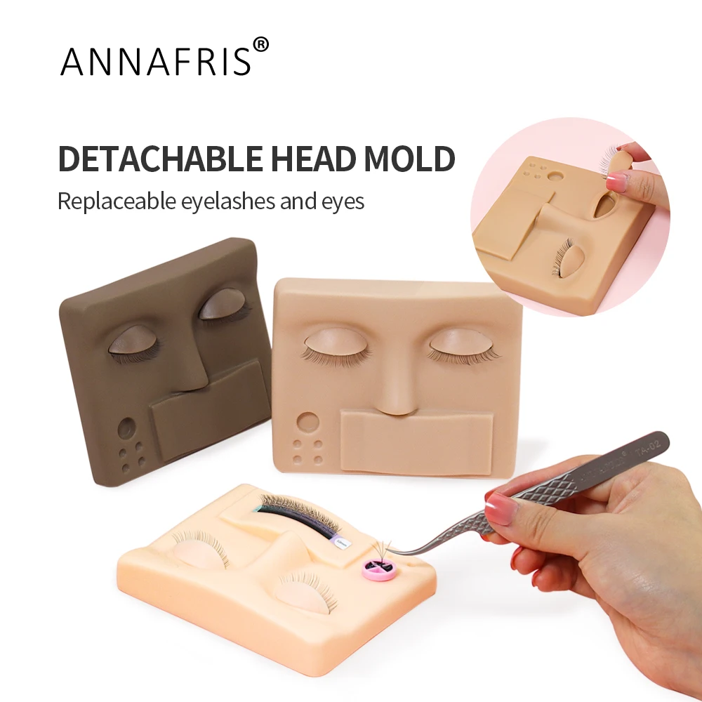 ANNAFRIS-Tête de Mannequin en Silicone pour Extensions de Cils, Outils de Modélisation du Visage