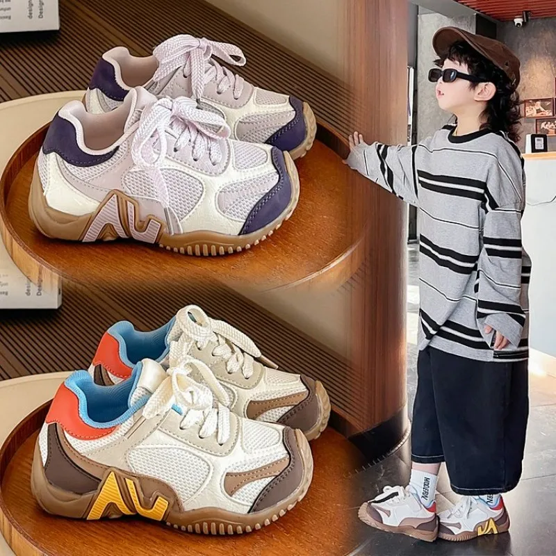 

2026 Fashion Sport Shoes For Children Mesh Breathable Kid's Sneakers Ergonomics Anti-slippery Boy's Girl's Running Shoes