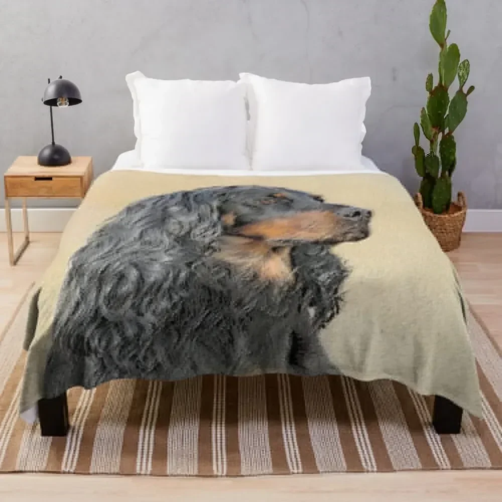 

Gordon Setter Painting - Cute Original Dog Art Throw Blanket Air Conditioner Soft Blanket for Office Home