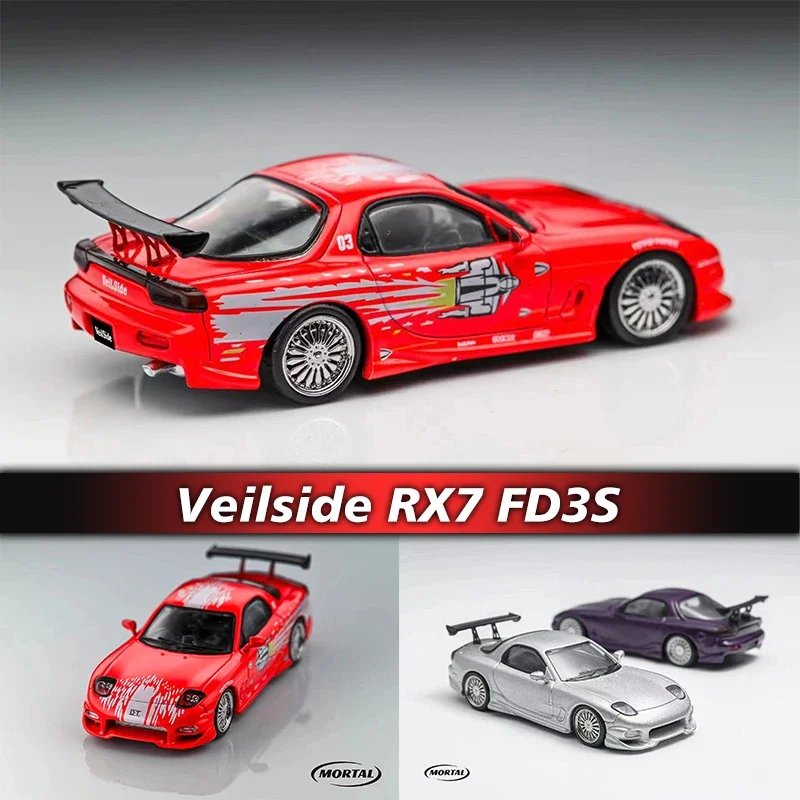 

1:64 Mortal RX7 FD3S Veilside Fortune FNF DOM`S Diecast Diorama Car Model Collection Miniature Toys